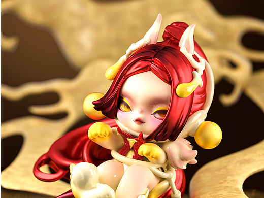 C4D建模-SP- SKULLPANDA 吉量 手办吊卡