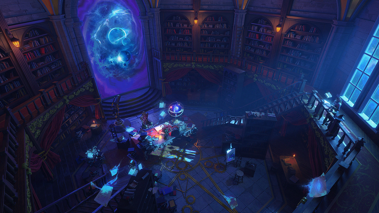 室内——禁忌书库（图ZNDAzNTU0MTQ0） - 游戏原画 - 站酷设计师饭团ooooo原创素材 - 站酷ZCOOL