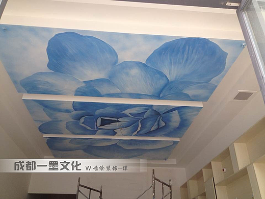 酒吧墙绘 风景壁画 风景墙绘 都墙绘 天顶壁画