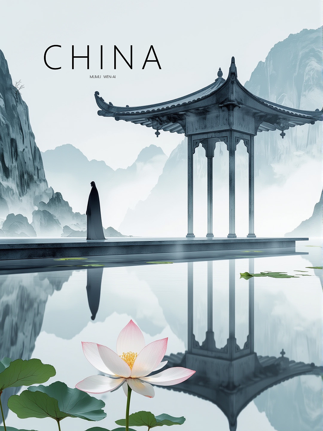 MuMu雯｜禅意东方-山不语水自流（图ZNDAzNTc5NTA4） - AI作品 - 站酷设计师MuMu雯原创素材 - 站酷ZCOOL