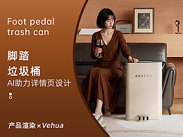 脚踏垃圾桶渲染+AI助力详情页