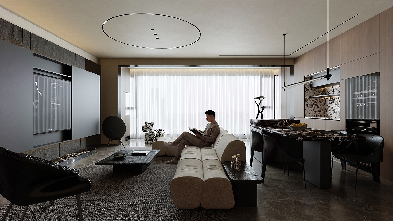 极简黑家装（图ZNDAzNTk2ODg4） - 家装设计 - 站酷设计师予初呀0100原创素材 - 站酷ZCOOL