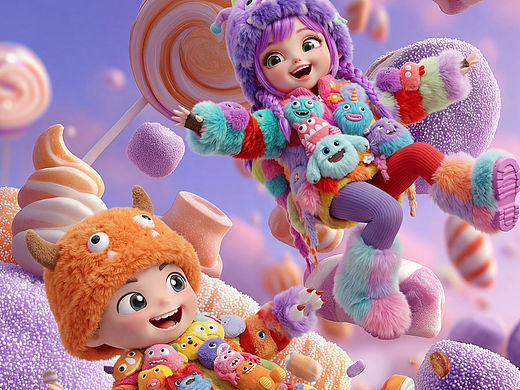 把银河揉碎成糖，撒进毛绒绒的乌托邦🍬（个人主页-ZNzMyNTc3OTI=） - AI作品 - 站酷设计师达西Ai原创素材 - 站酷ZCOOL