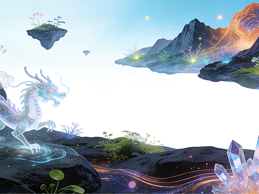 AI超现实抽象概念横版插画