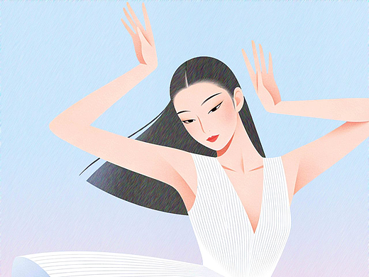 现代扁平排线肌理人物插画