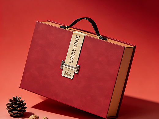 鎏光酒韵・轻奢PU 红酒礼盒设计 【绅士皮盒】