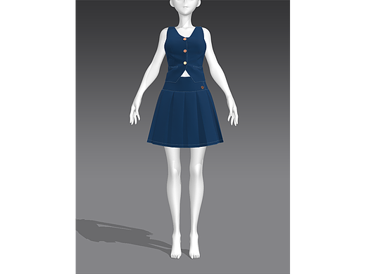 虚拟服装-挂脖马甲&百褶裙（by MD）