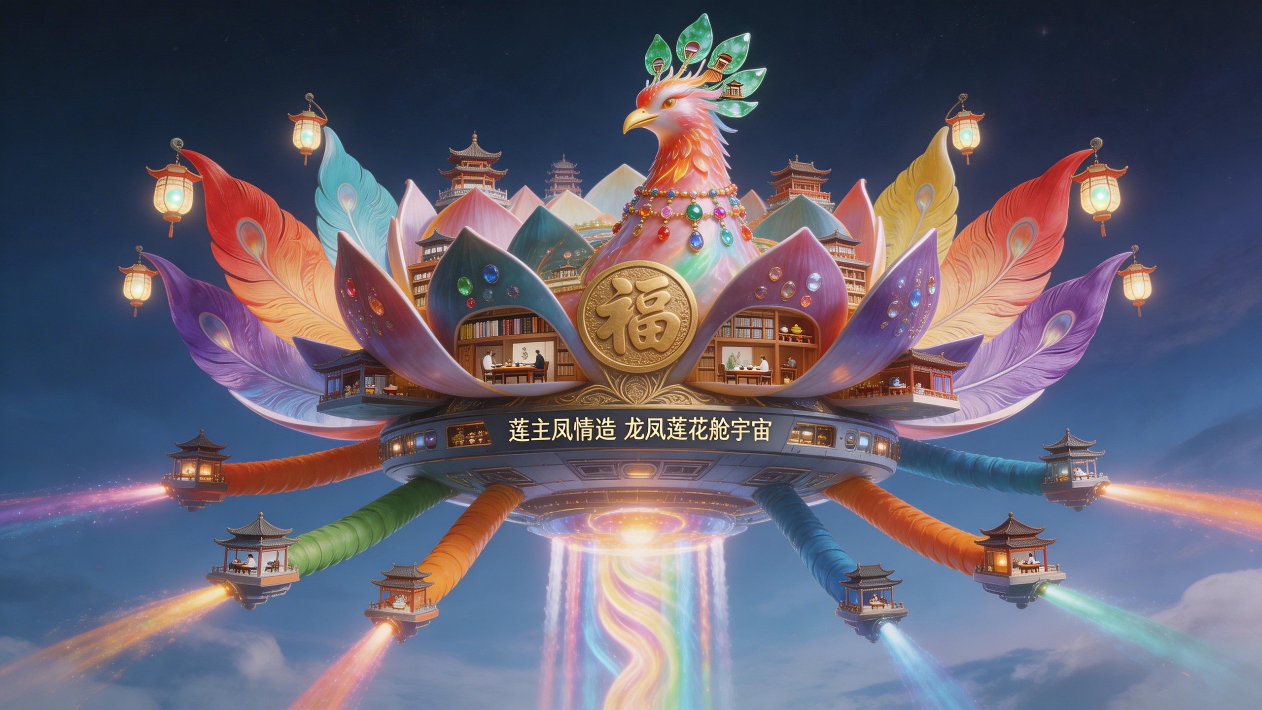 龙凤莲花舱宇宙国风星舰（三）（图ZMTU0NjA1MDg=） - 观点 - 站酷设计师凤情瑥玉原创素材 - 站酷ZCOOL