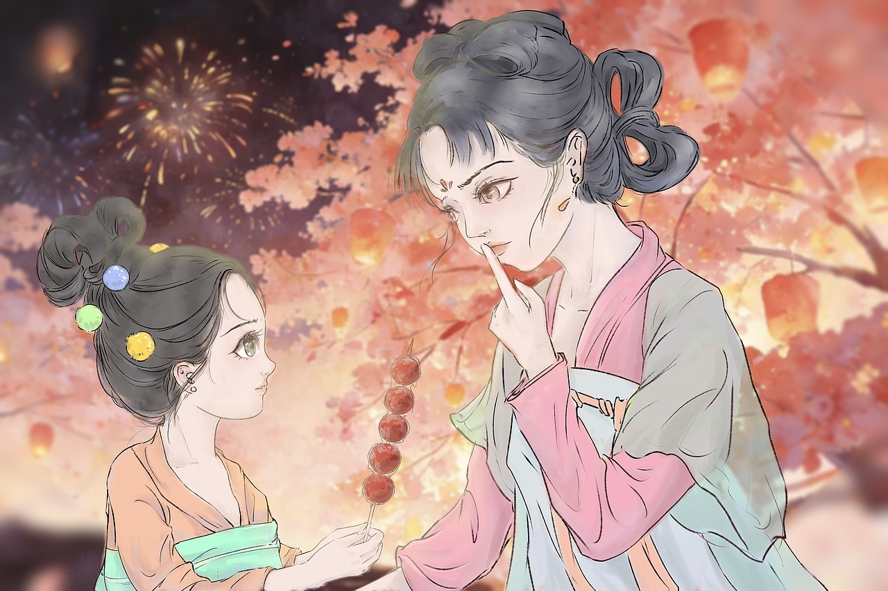 今日美女子|姐姐我想吃糖葫芦～（图ZNDAzNjU1MTM2） - 创作习作 - 站酷设计师Lyra_赤原创素材 - 站酷ZCOOL