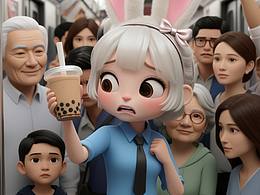 《奶茶争夺战》（AI原创奇幻搞笑短篇动画）