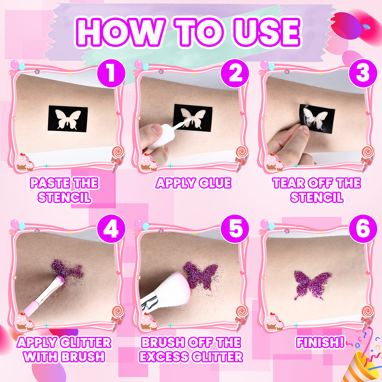 闪粉纹身贴套装（主图）（图ZNDAzNjc1MDQw） - 玩具 - 站酷设计师卡卡匹诺曹原创素材 - 站酷ZCOOL