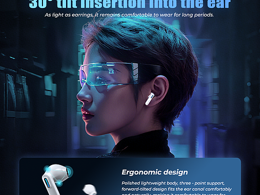 AI电竞蓝牙耳机产品渲染及跨境电商主图&详情