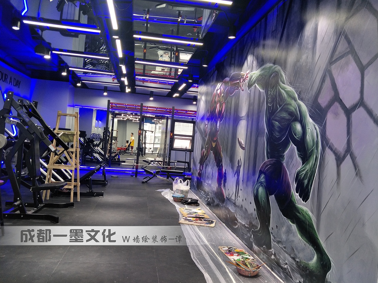 健身房墙绘，3D画，3D墙绘，3D立体画，成都墙绘（图ZNDAzNjgwNjQ0） - 绘画 - 站酷设计师美丽乡村壁画墙绘原创素材 - 站酷ZCOOL