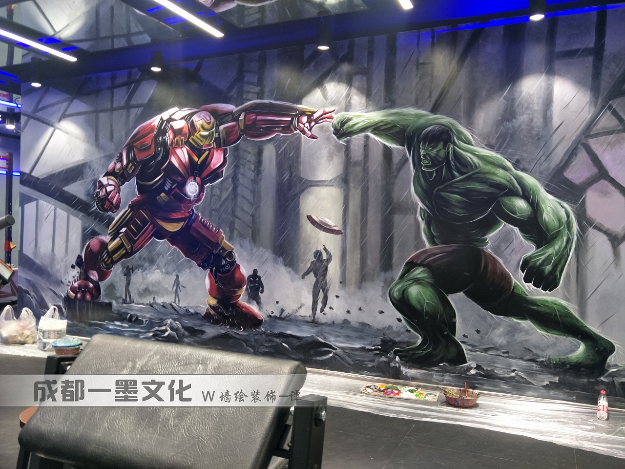 健身房墙绘，3D画，3D墙绘，3D立体画，成都墙绘（图ZNDAzNjgwNjQ4） - 绘画 - 站酷设计师美丽乡村壁画墙绘原创素材 - 站酷ZCOOL