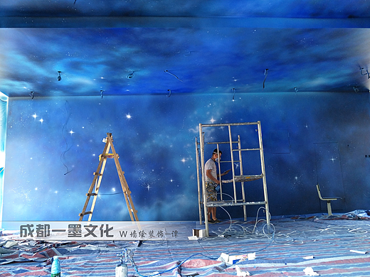 成都墙绘 社区墙绘 学校墙绘 太空墙绘 星空壁画