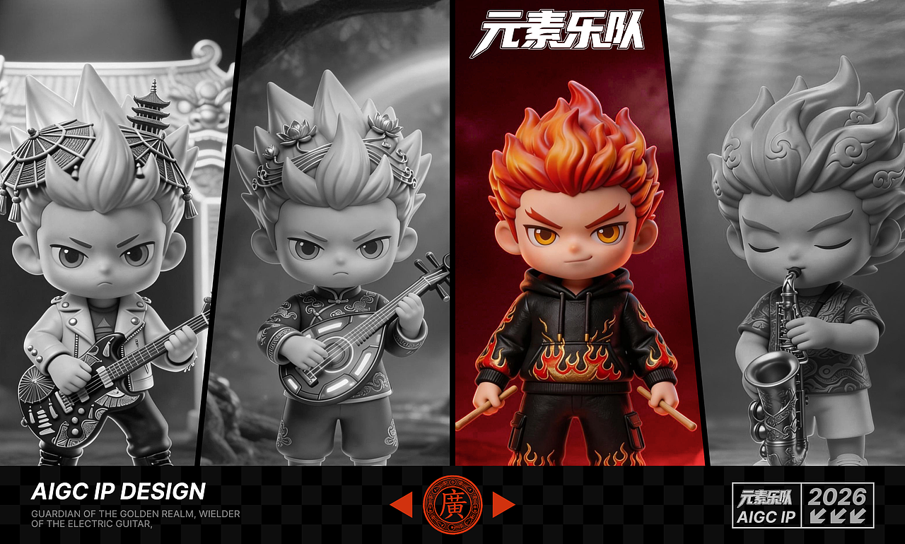 AIGC元素天王乐队IP形象设计（图ZNDAzNjg5NzQ4） - AI作品 - 站酷设计师刘最原创素材 - 站酷ZCOOL