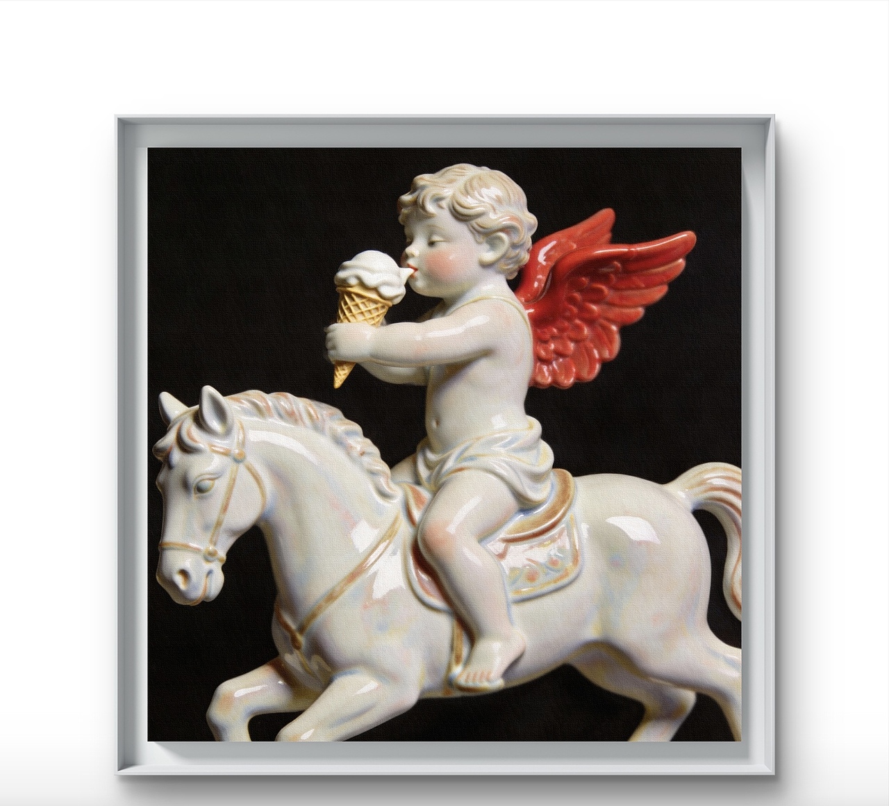 偷吃圣代的小骑手（手绘油画，可收藏）（图ZNDAzNjkzMTY4） - 绘画 - 站酷设计师暘坤原创素材 - 站酷ZCOOL