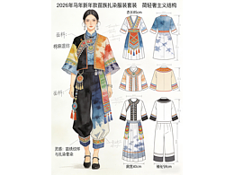 2026年馬年新年款苗族扎染服裝套裝