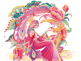 有鳳來儀-時(shí)尚文創(chuàng)國(guó)風(fēng)插畫