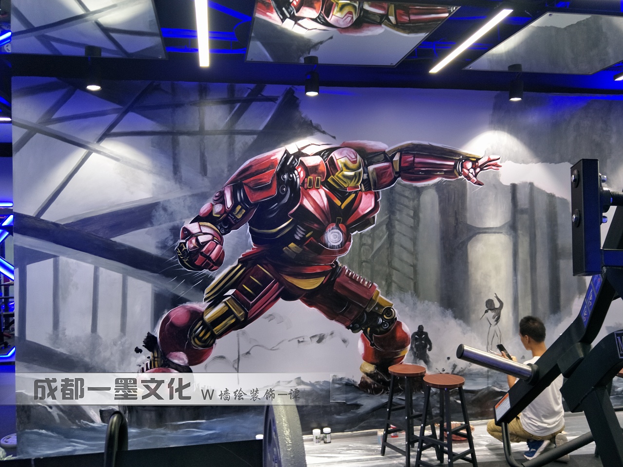 成都壁画 四川墙绘 3D画 3D墙绘 成都墙绘 健身房墙绘（图ZNDAzNzEwNjA4） - 绘画 - 站酷设计师农村壁画原创素材 - 站酷ZCOOL