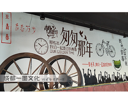 串串店墙绘 四川墙绘 中式墙绘 成都墙绘 餐饮店墙绘