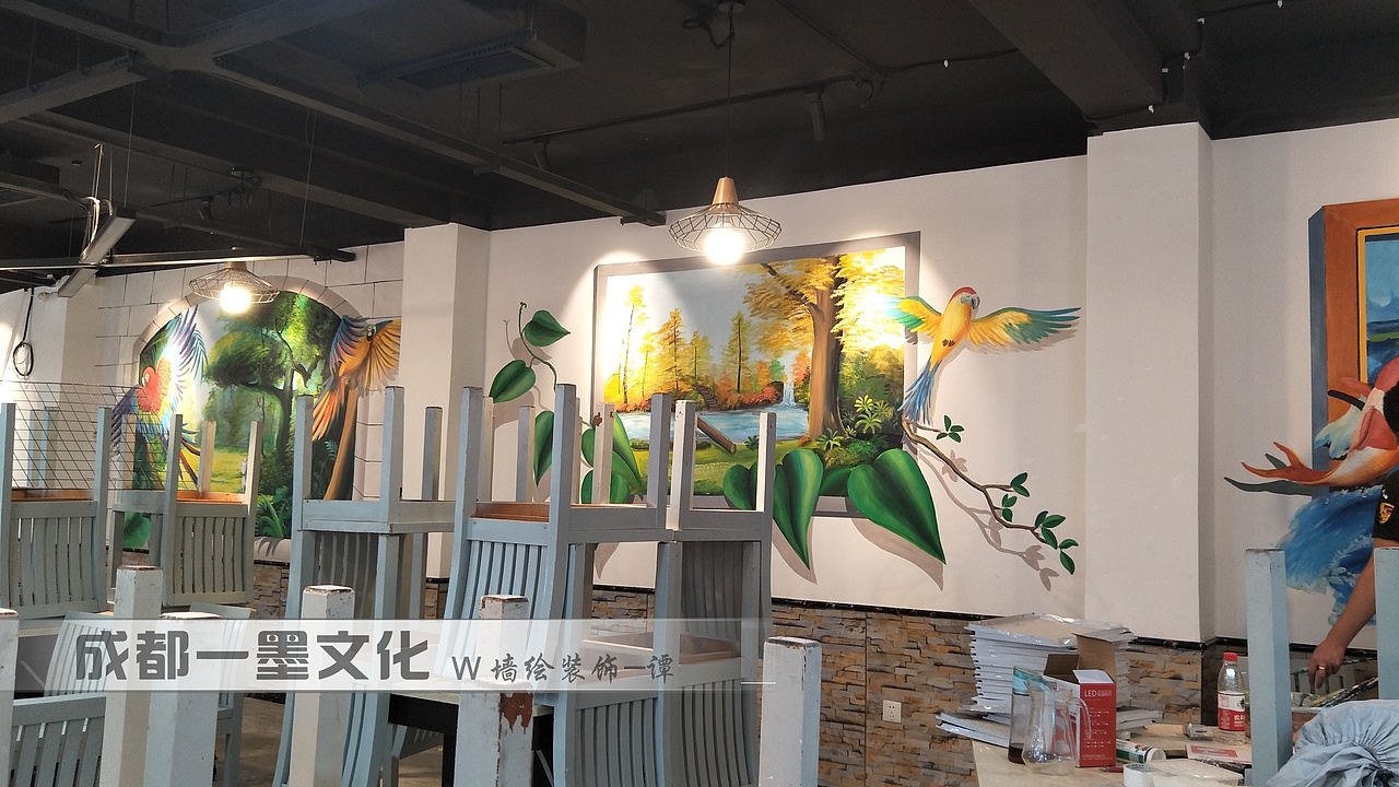 串串店墙绘 中式墙绘 成都墙绘 餐饮店墙绘（图ZNDAzNzE2MjM2） - 绘画 - 站酷设计师新农村壁画原创素材 - 站酷ZCOOL