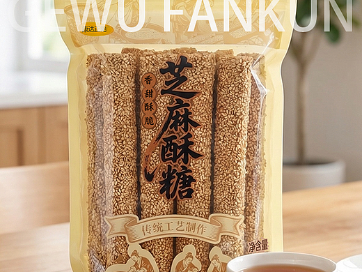 格物樊坤包装设计作品芝麻酥糖，年前已上市销售