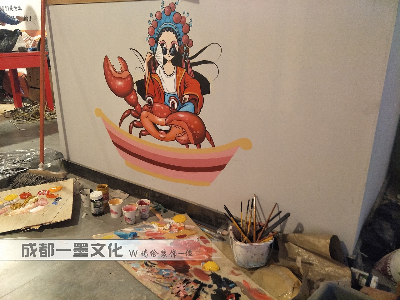 餐饮店墙绘 成都墙绘 中式墙绘 四川墙绘 串串店墙绘（图ZNDAzNzE5MDQw） - 绘画 - 站酷设计师新农村壁画原创素材 - 站酷ZCOOL