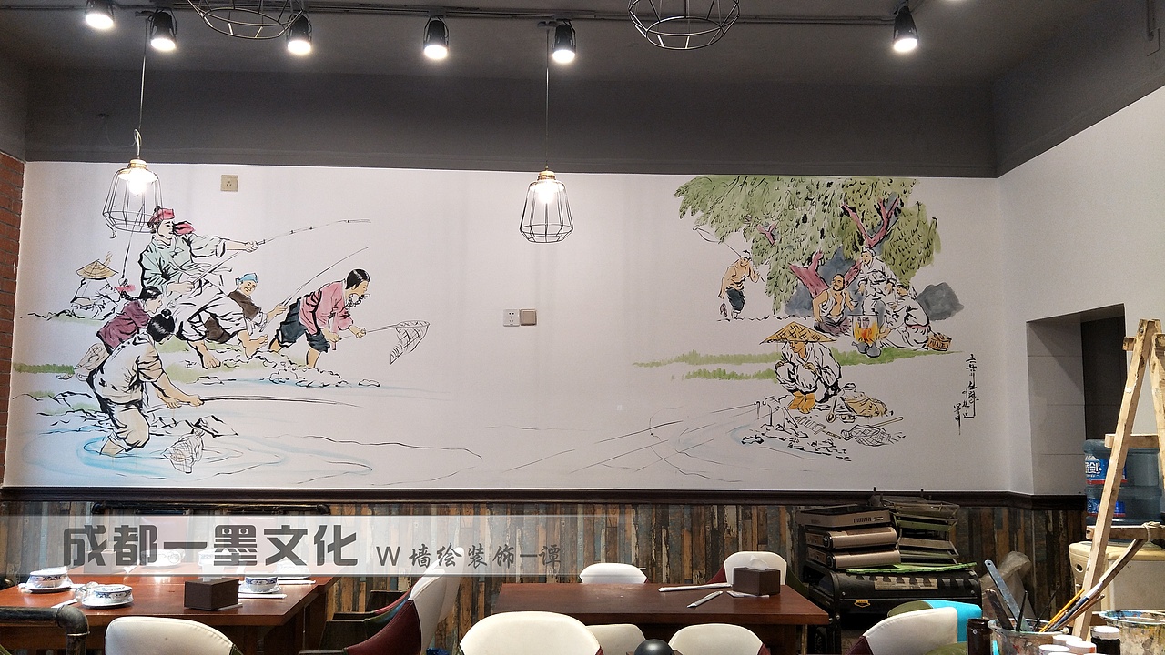 麻辣烫墙绘 农家乐墙绘 饭店墙绘 火锅墙绘 串串店墙绘（图ZNDAzNzIwMTI0） - 绘画 - 站酷设计师成都墙绘壁画原创素材 - 站酷ZCOOL