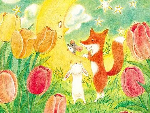 孔雀绿彩铅童画