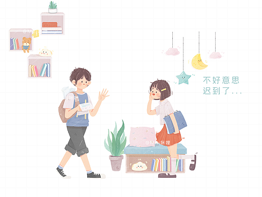 胶带插画《解忧图书馆》