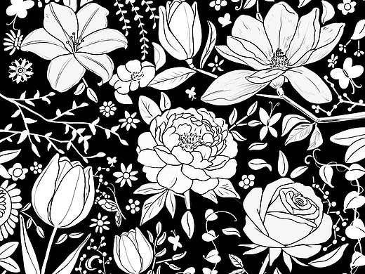 花朵群像插画