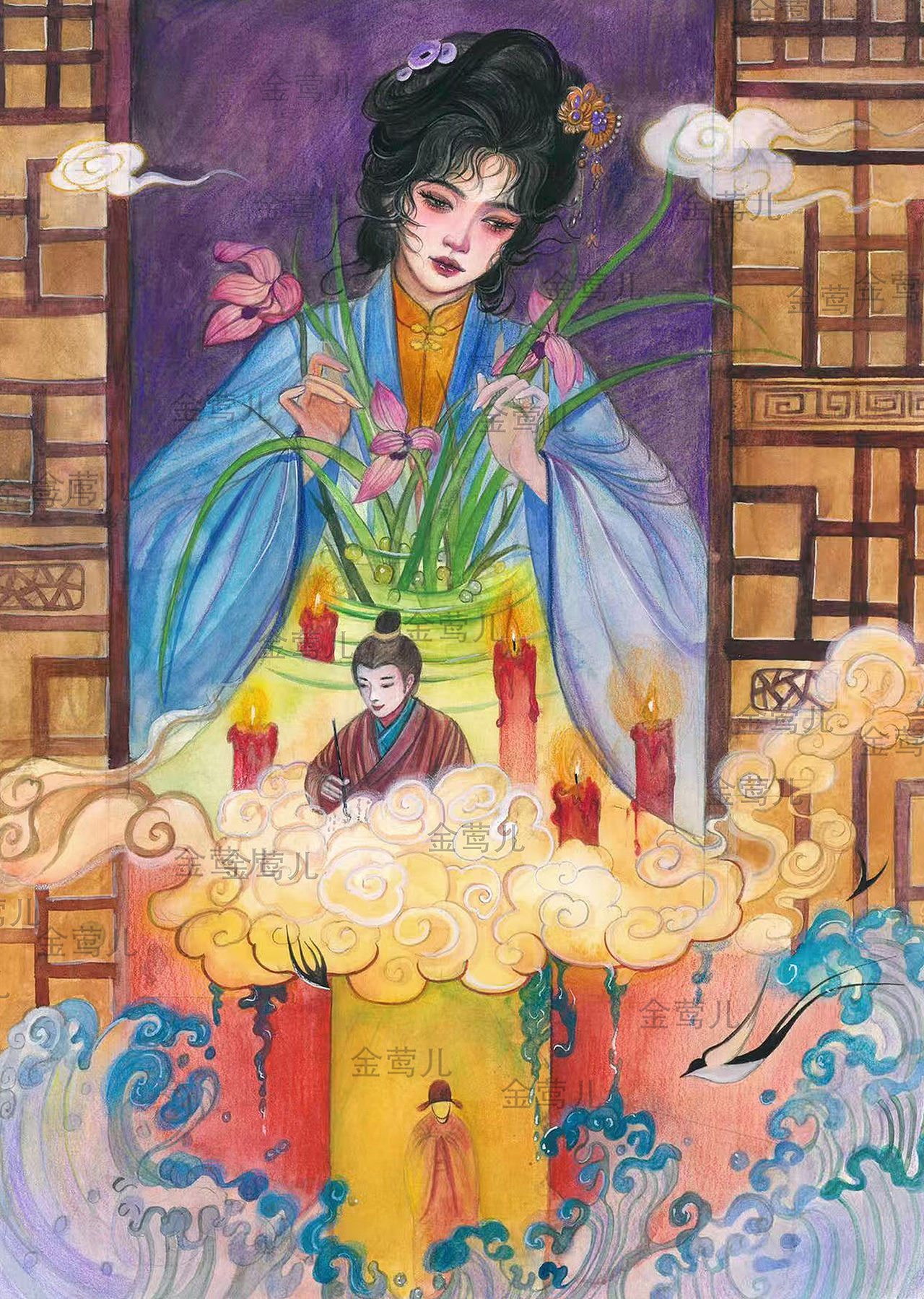 《红楼梦》金陵十二钗（完结版）（图ZNDAzNzM3MzY0） - 艺术插画 - 站酷设计师金莺儿原创素材 - 站酷ZCOOL