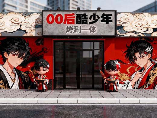 00后酷少年店面IP设计