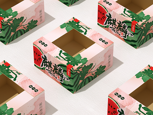 西瓜包装盒、简约高端大气、水果通用包装