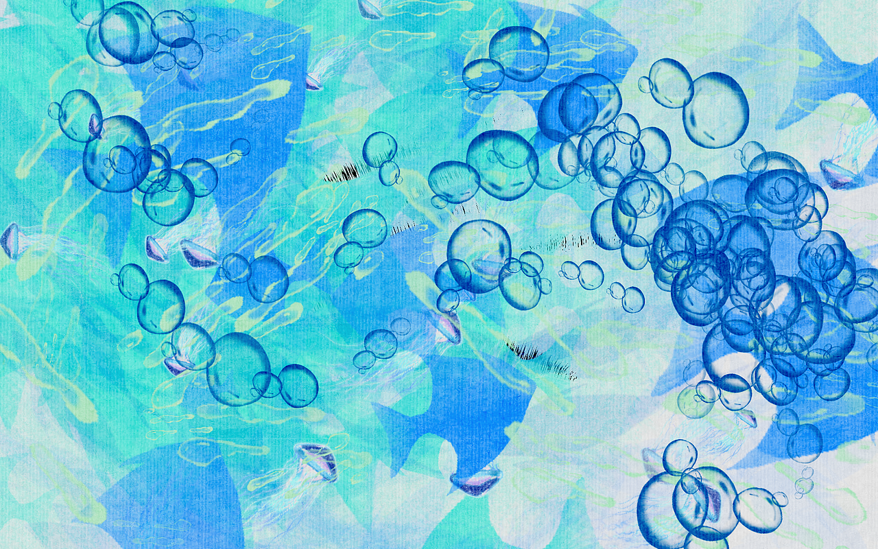 鱼群和气泡 蓝色和呼吸（图ZNDAzNzU1MjMy） - 艺术插画 - 站酷设计师无赖丝原创素材 - 站酷ZCOOL