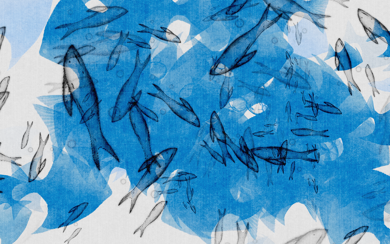 鱼群和气泡 蓝色和呼吸（图ZNDAzNzU1MjQ0） - 艺术插画 - 站酷设计师无赖丝原创素材 - 站酷ZCOOL