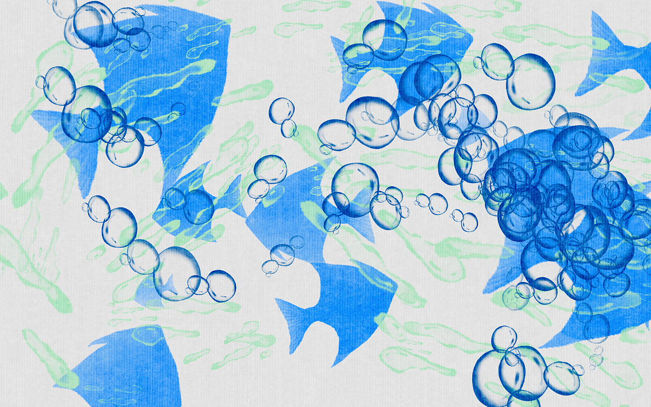 鱼群和气泡 蓝色和呼吸（图ZNDAzNzU1MjQ4） - 艺术插画 - 站酷设计师无赖丝原创素材 - 站酷ZCOOL