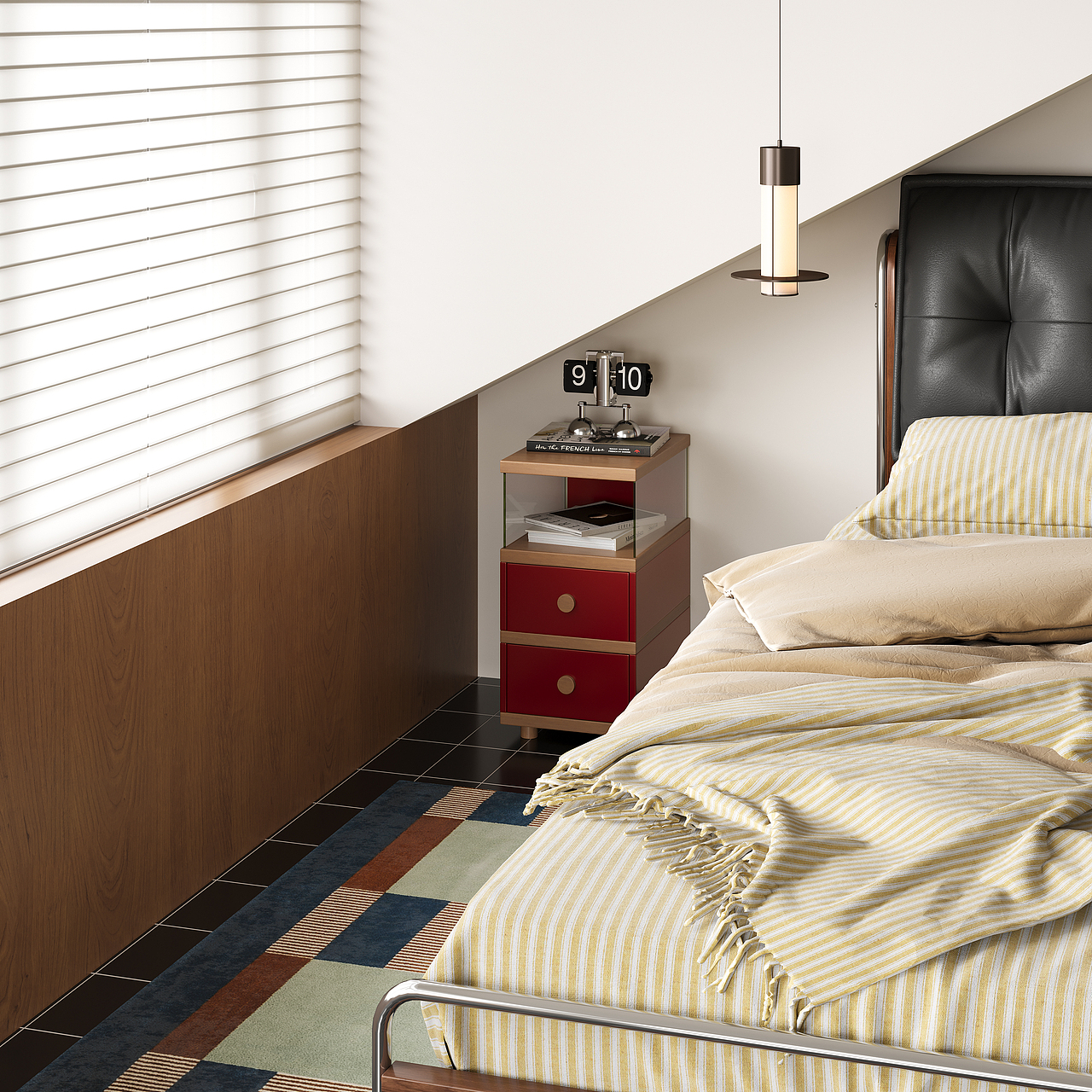 红黄窄款床头柜（图ZNDAzNzYwOTEy） - 生活用品 - 站酷设计师谷及家居原创素材 - 站酷ZCOOL