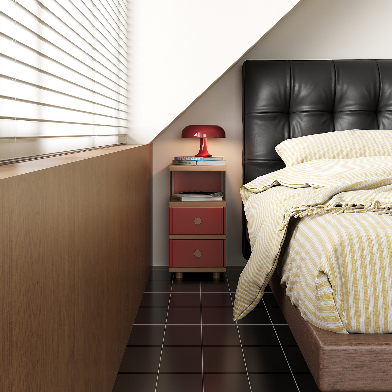 红黄窄款床头柜（图ZNDAzNzYwOTA0） - 生活用品 - 站酷设计师谷及家居原创素材 - 站酷ZCOOL