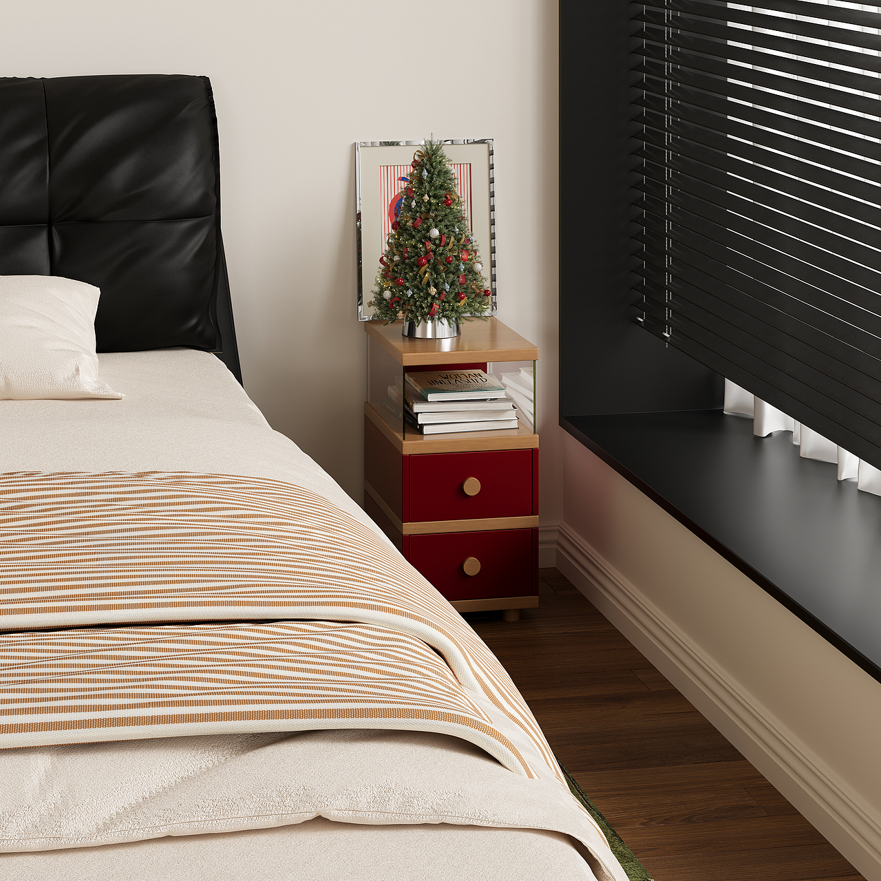 红黄窄款床头柜（图ZNDAzNzYwOTIw） - 生活用品 - 站酷设计师谷及家居原创素材 - 站酷ZCOOL