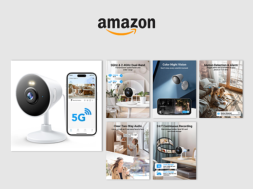 Amazon室内安防摄像头丨海外视觉设计（个人主页-ZNzMyNzQ2MTI=） - 品牌 - 站酷设计师VELORA_Studio原创素材 - 站酷ZCOOL