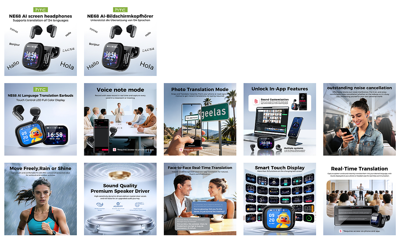AI触屏翻译耳机产品渲染及跨境电商主图&详情（图ZNDAzNzgxNTUy） - 电商 - 站酷设计师橙子和柚子原创素材 - 站酷ZCOOL