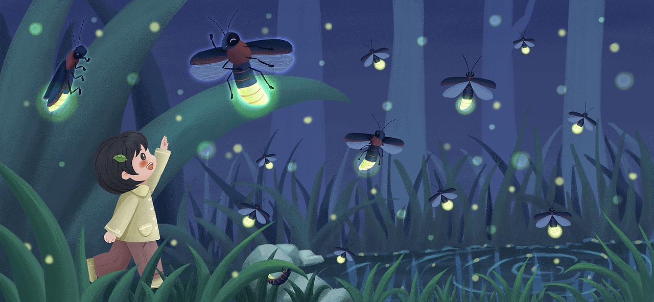 遇·萤火（图ZNDAzNzgxODQ0） - 儿童插画 - 站酷设计师青息原创素材 - 站酷ZCOOL