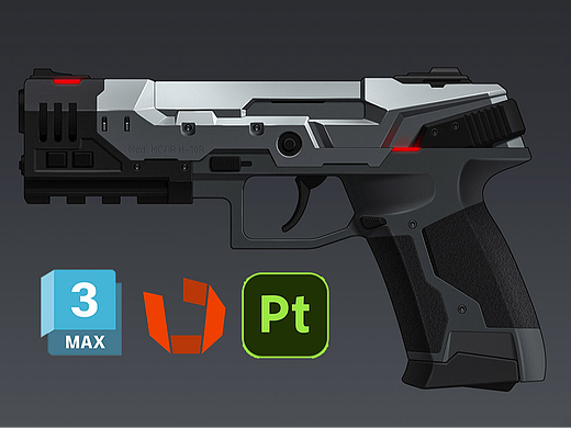 【3dmax武器建模】次世代武器手枪模型制作教程。