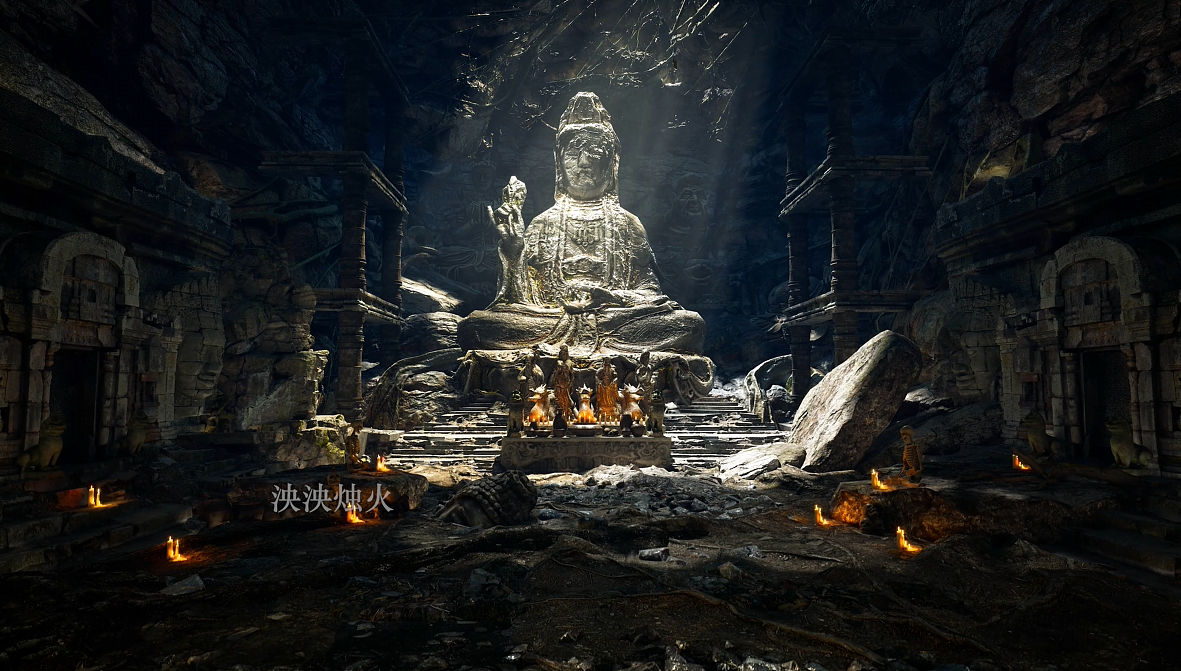 洞窟古佛（图ZNDAzNzk0Mzg0） - 场景 - 站酷设计师泱泱烛火原创素材 - 站酷ZCOOL