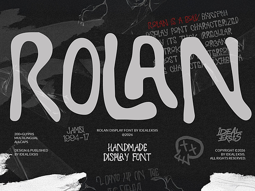 潮流粗犷摇滚朋克街头海报标题服装涂鸦手写英文字体