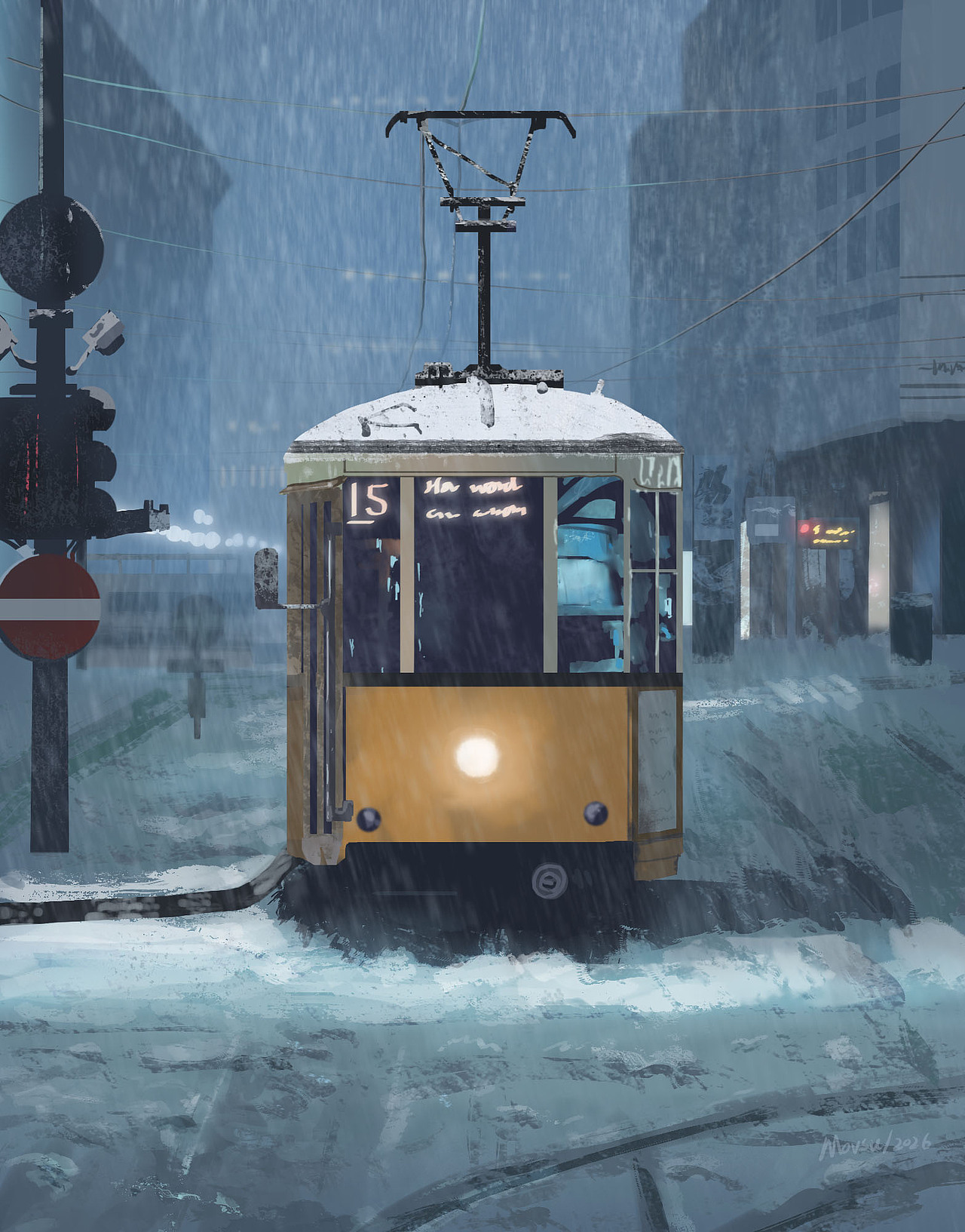 冬日里的有轨电车（图ZNDAzODA3Nzcy） - 创作习作 - 站酷设计师Movsu幕泝原创素材 - 站酷ZCOOL