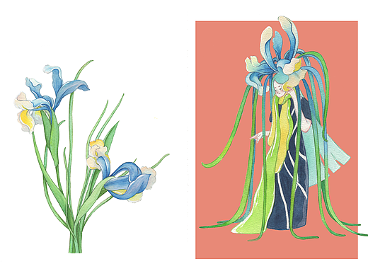 原创花之人物插图