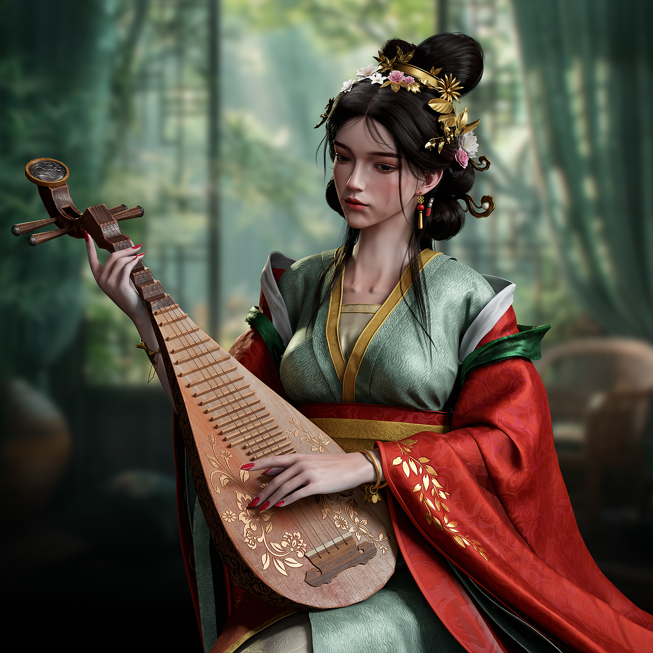 琵琶殇（图ZNDAzODE0NDIw） - 人物/生物 - 站酷设计师麦芽CG原创素材 - 站酷ZCOOL